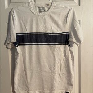 Faherty Sunwashed Organic Cotton Stripe Pocket Tee - Size S